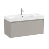 Roca Wall Mounted Vanity Unit Matt Grey Roca Ona 1000mm Wall Mounted One Drawer Vanity Unit with Basin