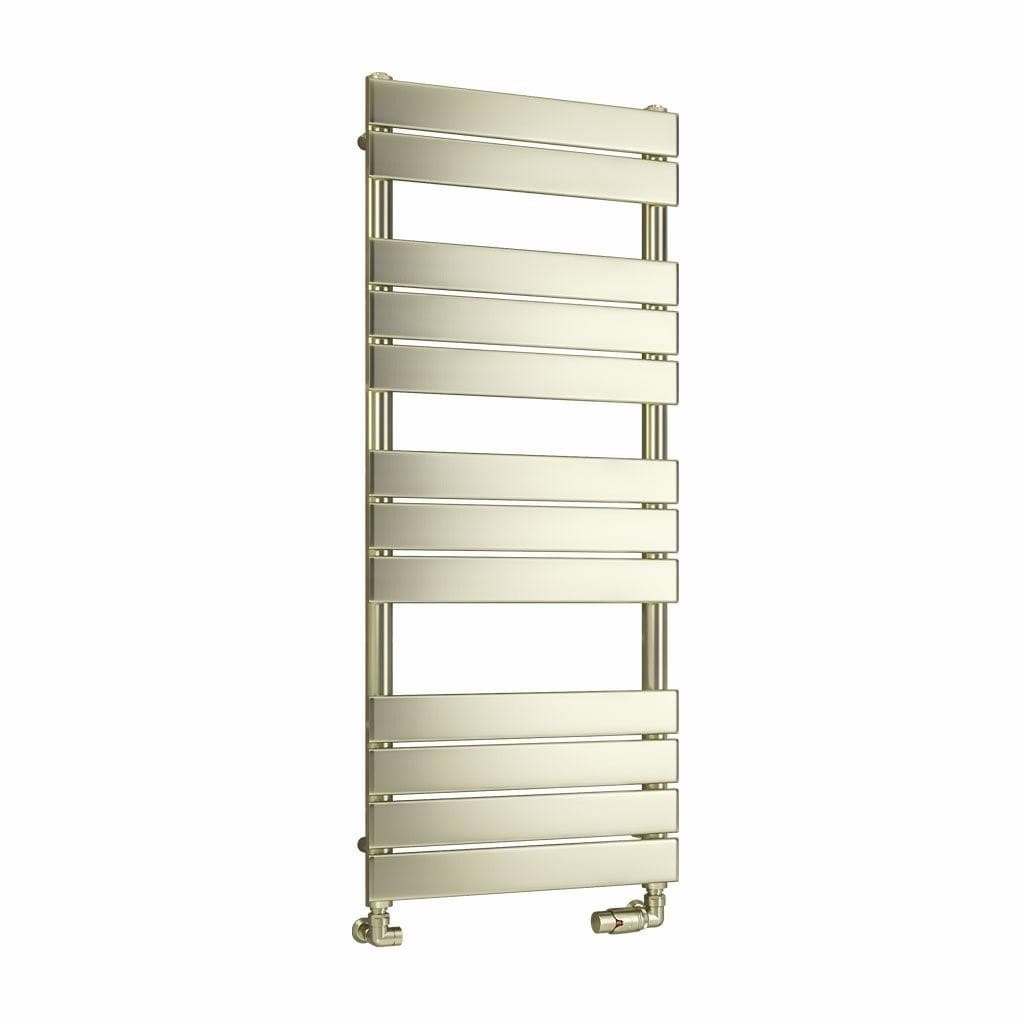 Eastbrook Designer Towel Radiator 1200 x 500 / Electric Only Eastbrook Staverton Tube On Tube Straight Radiator in Brushed Brass