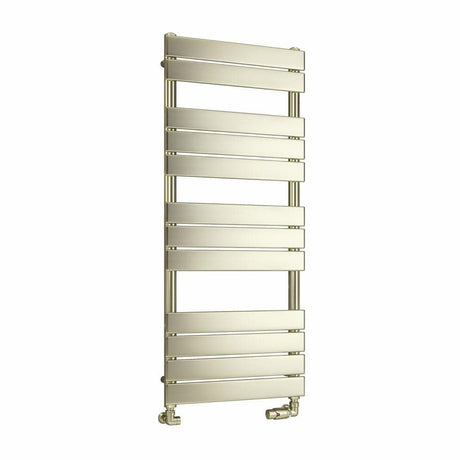 Eastbrook Designer Towel Radiator 1200 x 500 / Electric Only Eastbrook Staverton Tube On Tube Straight Radiator in Brushed Brass