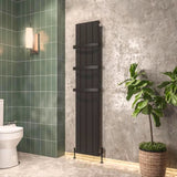 Eastbrook Panel Radiator 1800 x 375 / Electric Only Eastbrook Peretti Straight Vertical Aluminium Radiator in Matt Black