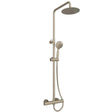 Aquarius Bathrooms Exposed Shower Set Aquarius Modern Round Thermostatic Exposed Shower Valve with Shower Head and Handset in Brushed Brass