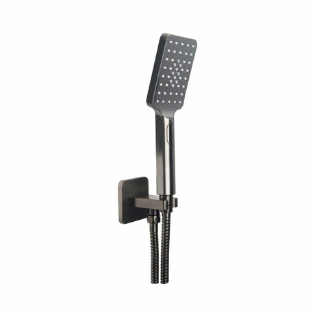 JTP Shower Handset Brushed Black JTP HIX Wall Mounted Water Outlet with Holder, Shower Handset and Hose