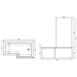 Aquarius Bathrooms L-Shaped Shower Bath Aquarius Urbano L-Shape Square Shower Bath Pack with Screen and Panel