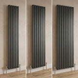 Aquarius Bathrooms Panel Radiator 1600 x 420mm / Anthracite Aquarius Flat Single Vertical Radiator