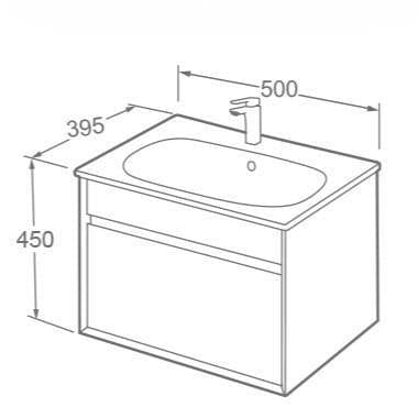 Imex Wall Mounted Vanity Unit Imex Alma Wall Mounted Single Drawer 500mm Vanity Unit with Basin