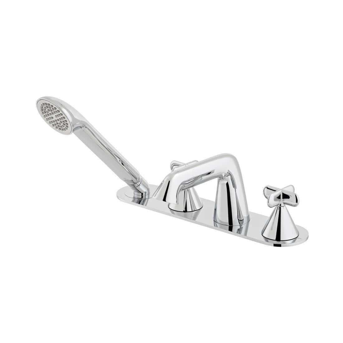 VADO Bath Shower Mixer Vado Arrondi Thermonstatic Bath Shower Mixer Tap with Cross Handles  - Chrome - ARR-232T-CP
