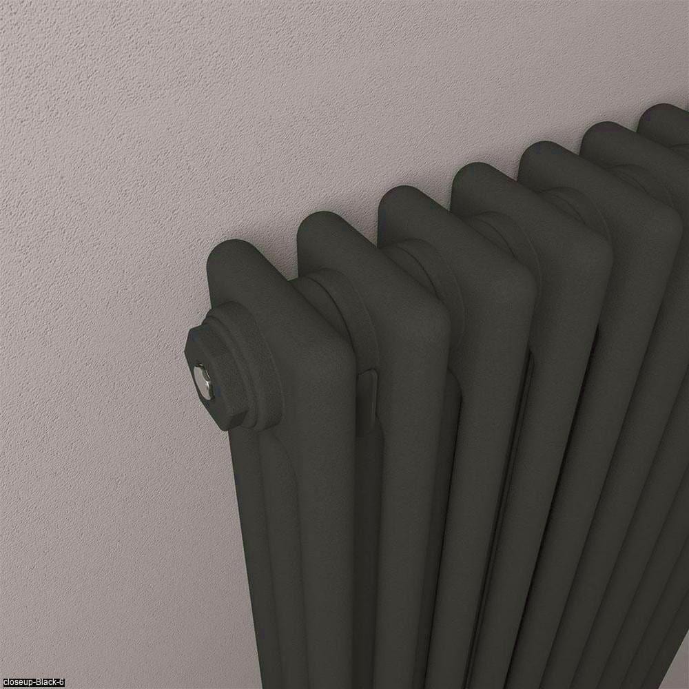 Eastbrook Rivassa Traditional 3 Column Radiator in Matt Black