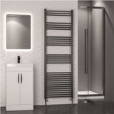 Eastbrook Ladder Rail 1800 x 600mm / Central Heating Eastbrook Wendover Straight Heated Towel Rail in Brushed Gunmetal