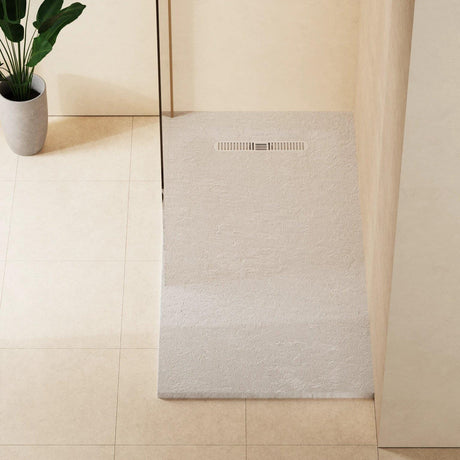 Crosswater Rectangle Shower Tray Matt White / 800 x 1600 Crosswater Vito Textured Rectangle Shower Tray with Waste