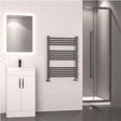 Eastbrook Ladder Rail 800 x 600mm / Electric Only Eastbrook Wendover Straight Heated Towel Rail in Brushed Gunmetal