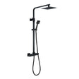 Aquarius Bathrooms Exposed Shower Set Matt Black Aquarius RainLux Eco Square Adjustable Exposed Bar Shower System