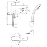 Ideal Standard Bath Shower Mixer Ideal Standard Ceraflex Single Lever One Tap Hole Bath Shower Mixer Tap with Shower Set in Chrome