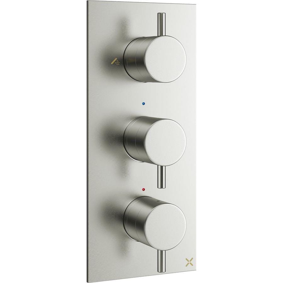 Crosswater Concealed Shower Valve Crosswater MPRO 3 Outlet, 3 Handle Portrait Concealed Thermostatic Shower Valve