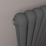 Eastbrook Column Radiator Eastbrook Rubano Straight Horizontal Traditional Column Radiator in Matt Anthracite