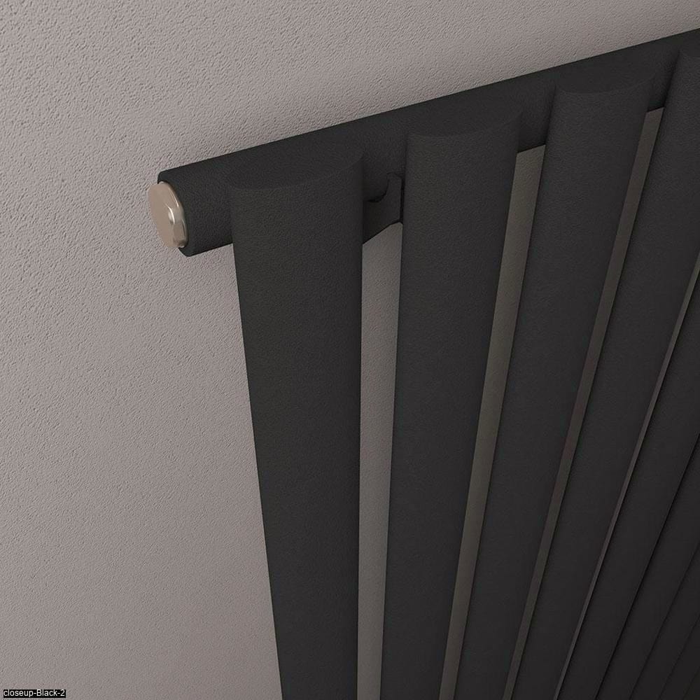 Eastbrook Panel Radiator Eastbrook Tunstall Straight Horizontal Designer Radiator in Matt Black