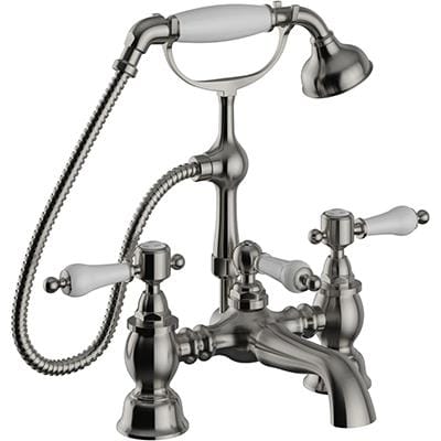 Heritage Bath Shower Mixer Heritage Glastonbury Bath Shower Mixer with Handset in Brushed Nickel