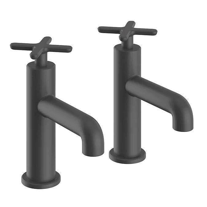 Heritage Pillar Basin Tap Matt Black Heritage Salcombe Basin Pillar Taps (Pair)