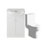 Aquarius Bathrooms Bathroom Suite Aquarius View 550mm Vanity Unit with Basin and Close Coupled Toilet Set in White