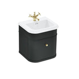 Burlington Wall Mounted Vanity Unit Matt Black / Ceramic Basin - 1 Tap Hole / Gold Burlington Chalfont 550mm Wall Mounted Single Drawer Vanity Unit with Basin