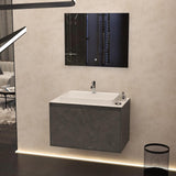 Imex Wall Mounted Vanity Unit Grey Marble / White Marble / White Imex Arco Wall Hung 800mm Single Drawer Vanity Unit with Worktop and Inset Basin