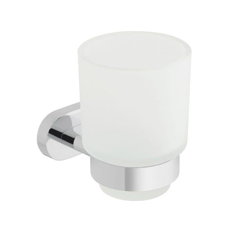 VADO Toothbrush Holder Vado Life Frosted Glass Tumbler and Holder Wall Mounted in Chrome