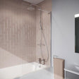 Crosswater Bath Screen Silver Crosswater Clear 6 Fixed Single Panel Bath Screen 900mm