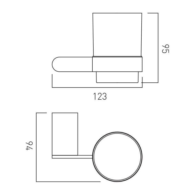 Vado Toothbrush Holder Vado Photon Frosted Glass Tumbler and Holder in Chrome