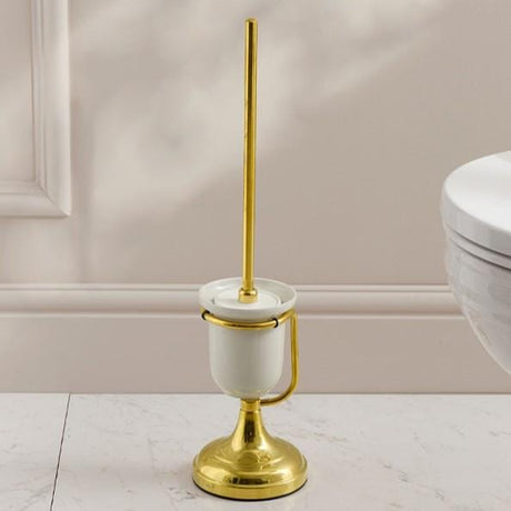 Miller Toilet Brush Polished Brass Miller Signature Freestanding Traditional Toilet Brush and Holder