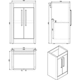 Imex Floor Standing Imex Suburb Floor Standing 500mm Double Door Vanity Unit with Basin