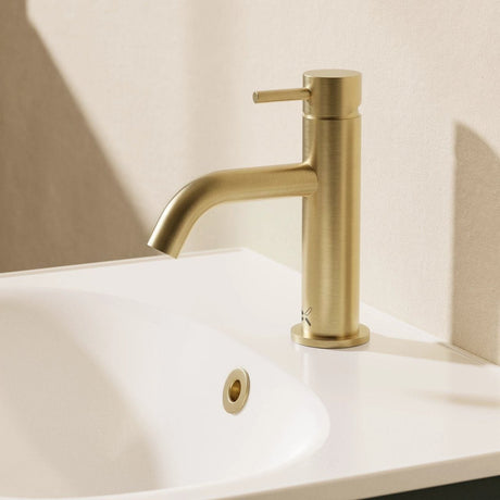 Crosswater Mono Basin Tap Brushed Brass Crosswater MPRO XL Basin Mixer Tap