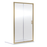 Aquarius Bathrooms Sliding Shower Door Brushed Brass / 1400mm Aquarius Urbano 6mm Sliding Shower Door 1850mm