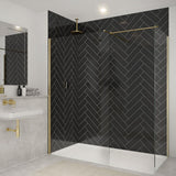 Merlyn Wetroom Panel Brushed Brass / 300mm Merlyn 8mm Wet Room Glass Panel