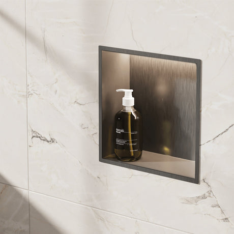 Crosswater Shower Niche Slate Crosswater Square Shower Niche with LED - 305 x 305 x 120mm