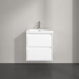 Villeroy & Boch Wall Mounted Vanity Unit Villeroy & Boch Skyla Wall Mounted 600mm Two Drawer Vanity Unit with Basin