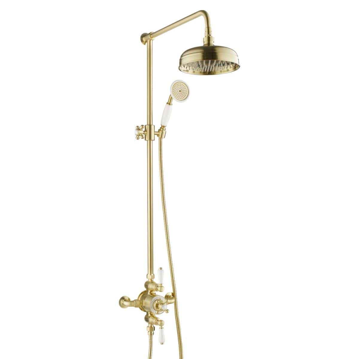 JTP Exposed Shower Set JTP Grosvenor Exposed Thermostatic Traditional Shower Set With Fixed Shower Head and Handset