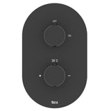 Roca Concealed Shower Valave Matt Black Roca Splash-T 2 Outlet, 2 Handle Concealed Thermostatic Shower Valve