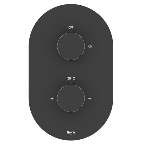 Roca Concealed Shower Valave Matt Black Roca Splash-T 2 Outlet, 2 Handle Concealed Thermostatic Shower Valve