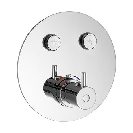 Flova Concealed Shower Valve Diamond Chrome Flova Levo Round 2 Outlet GoClick Finishing Set