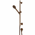 TED Shower Riser Rail Brushed Bronze TED Round Riser Rail Shower Kit with Handset and Wall Outlet