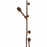 TED Shower Riser Rail Brushed Bronze TED Round Riser Rail Shower Kit with Handset and Wall Outlet