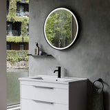 Britton Illuminated Mirror 800mm Britton Hoxton Round Black LED Illuminated Mirror with Demister