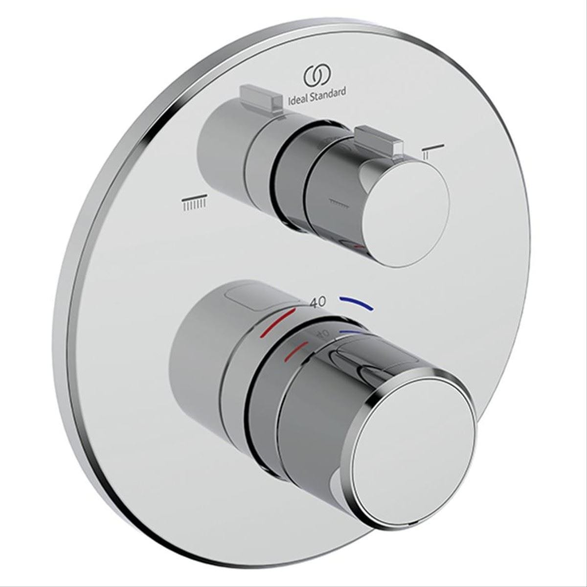 Ideal Standard Concealed Shower Valve Chrome Ideal Standard Ceratherm T25 2 Outlet Round Concealed Valve Trim-set
