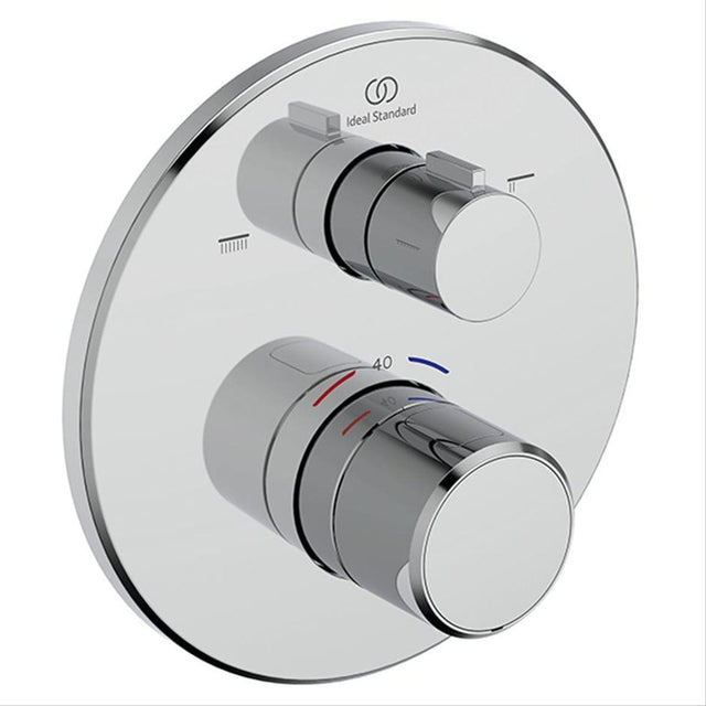 Ideal Standard Concealed Shower Valve Chrome Ideal Standard Ceratherm T25 2 Outlet Round Concealed Valve Trim-set