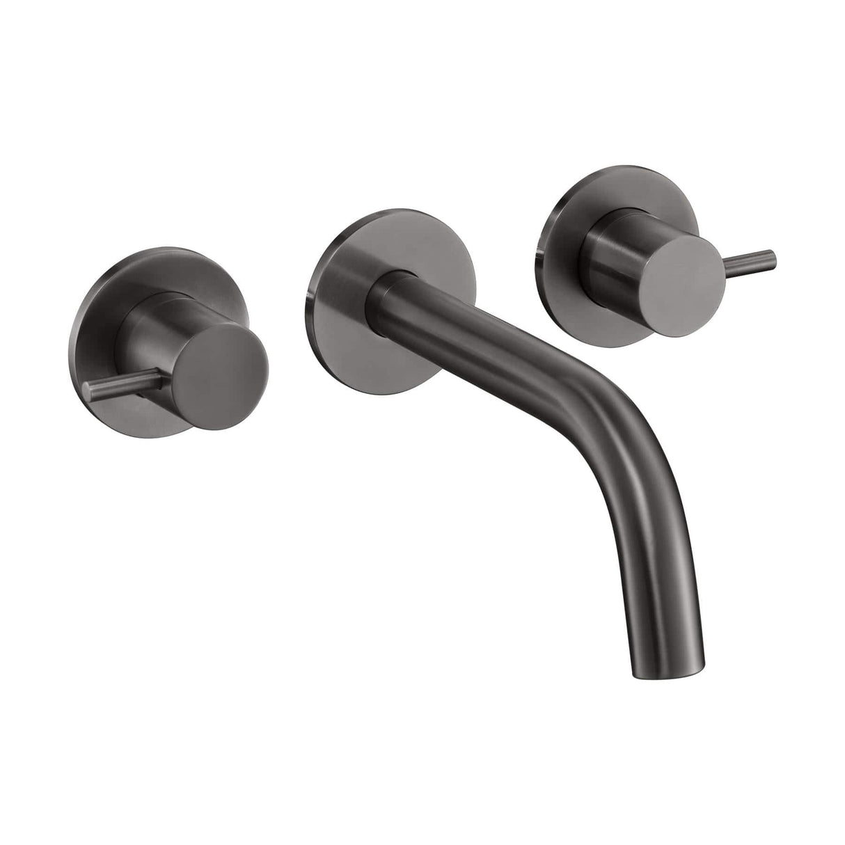 JTP Wall Mounted Basin Tap Brushed Black JTP VOS 3 Hole Wall Mounted Basin Mixer Tap