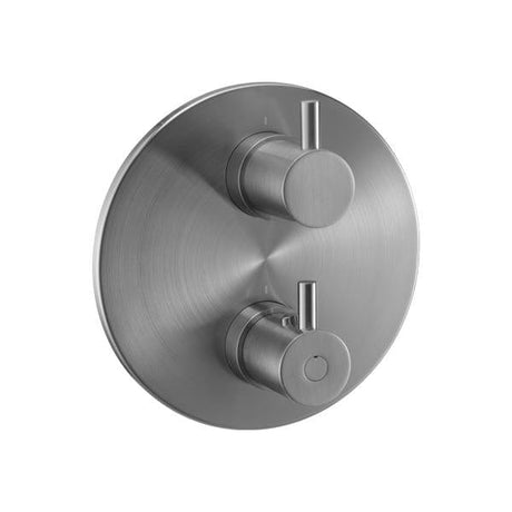 Flova Concealed Shower Valve Gun Metal Flova Levo Round 1, 2 or 3 Outlet SlimBOX Finishing Set