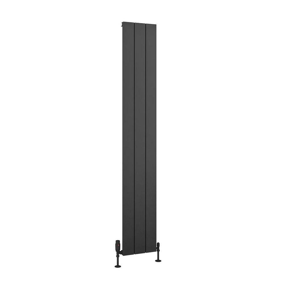 Eastbrook Panel Radiator Eastbrook Charlton Vertical Aluminium Designer Radiator in Matt Anthracite