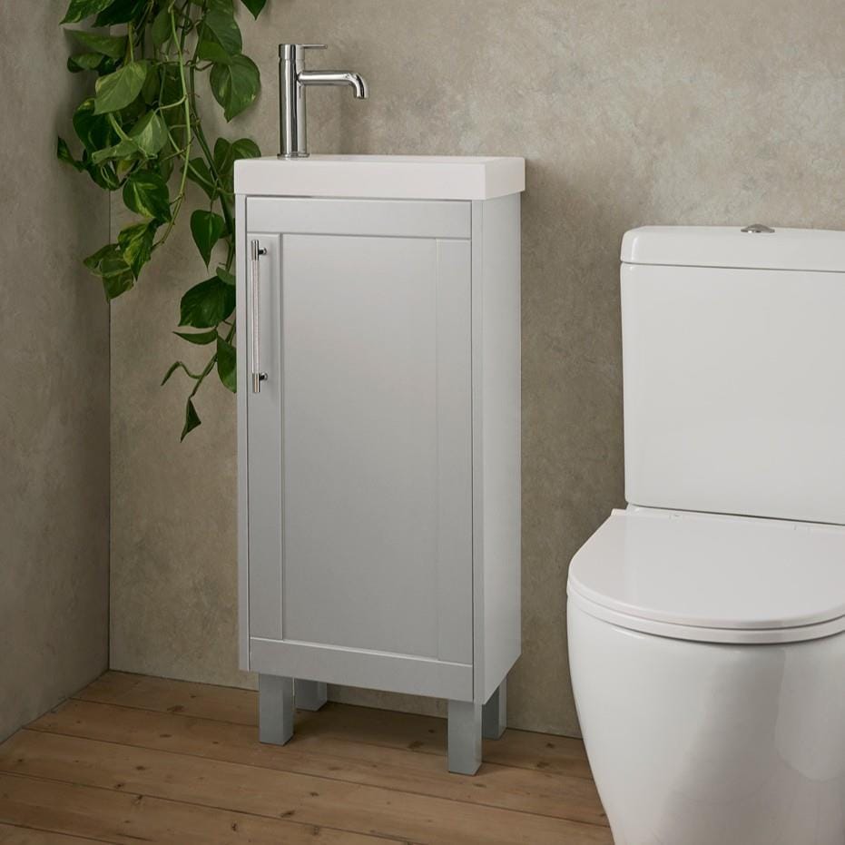 Heritage Cloakroom Unit Heritage Lynton 400mm Floor Standing Cloakroom Vanity Unit with Basin, Waste and Handle Bundle