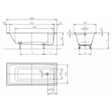 Kaldewei Single Ended Bath 1800 x 800mm / 0 Kaldewei Puro Single Ended Steel Bath with Leg Set