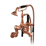 Vado Bath Shower Mixer Brushed Bronze/Black Booth & Co. Axbridge Lever Wall Mounted Bath Shower Mixer with Traditional Shower Handset