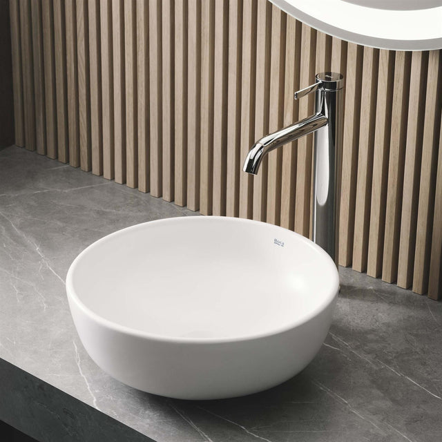 Roca Countertop Basin Gloss White Roca Optica Tapered Round Countertop Basin